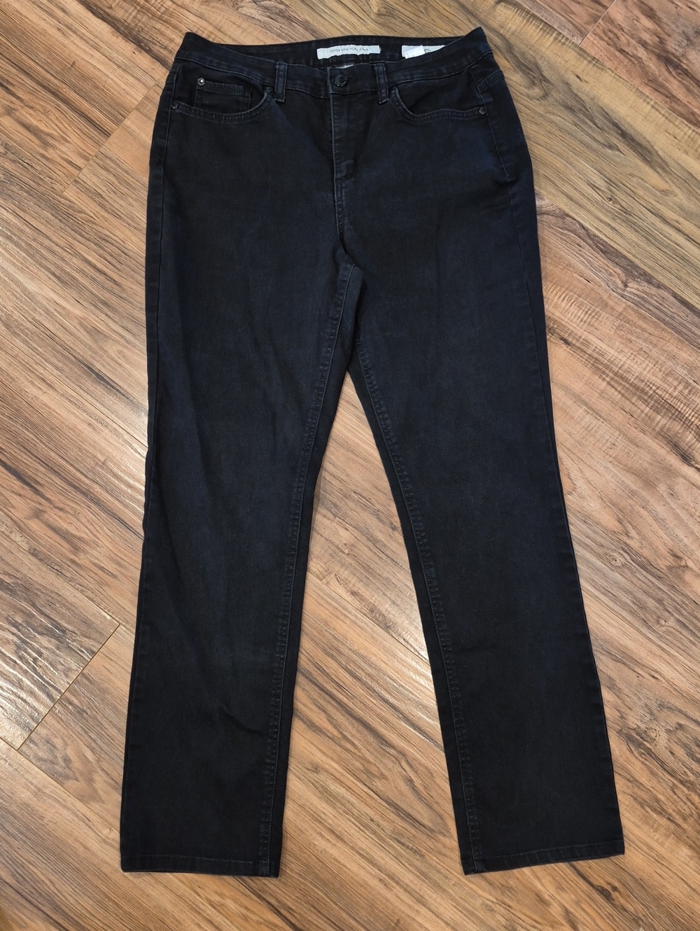 💙 Jones New York Black Straight-Leg Women's Jeans